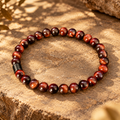Uluru Tigerauge Armband mit 6 mm Perlen in rotbraunen Naturtönen von AVRE Studios